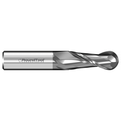 GR2BD1 1" Ø 1-3/8 x 4" x 1" 2 Flute Ball End Carbide Micro End Mill PVD Diamond