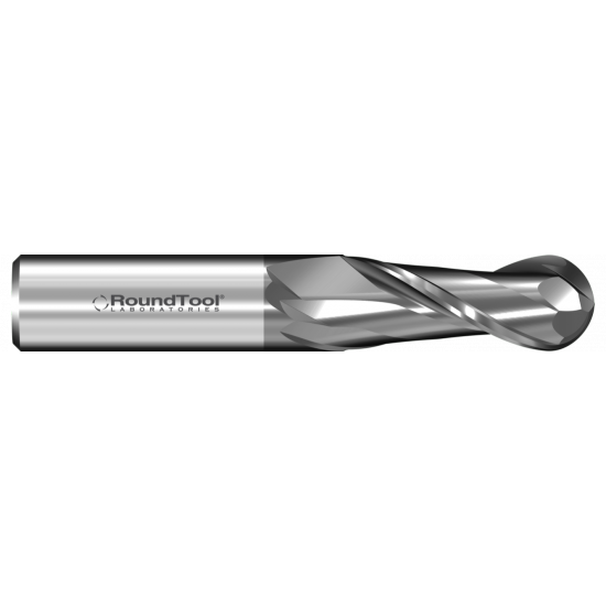 GR2BD1 1/2 Ø 1-1/4 x 3" x 1/2 2 Flute Ball End Carbide End Mill PVD Diamond GR2BD1 1/2 Ø 1-1/4 x 3" x 1/2 2 Flute Ball End Carbide End Mill PVD Diamond