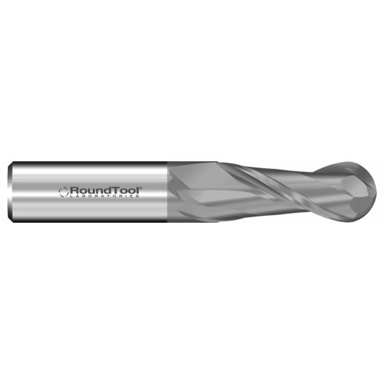 GR2BD2 1/2 Ø 1-1/4 x 3" x 1/2 2 Flute Ball End Carbide End Mill CVD Diamond GR2BD2 1/2 Ø 1-1/4 x 3" x 1/2 2 Flute Ball End Carbide End Mill CVD Diamond